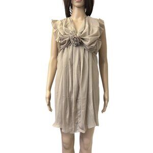 Ryu Women's Dress Size S Beige Sleeveless V-Neck Back Zipper Knee Length NWT